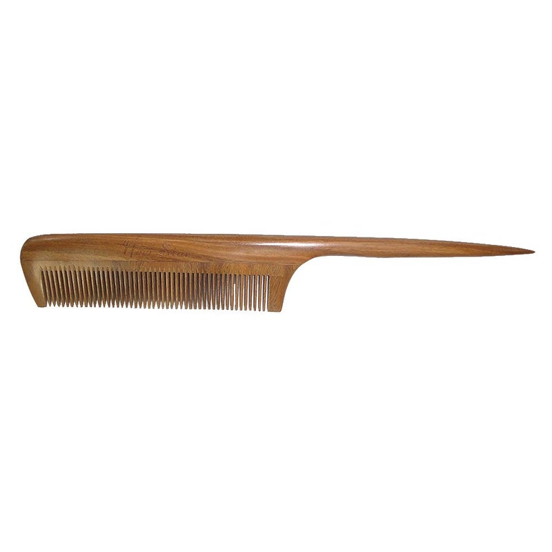 new star tattoo Fine Tooth Comb,New Star Anti-Static Green Sandalwood Rat Tail Comb with Thin and Long Handle - Image 5